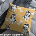 thumbnail image 2 of jejeloiu Cute Cat Husky Fabric by the Yard 1 Yard,Dog Bone Home Decor Fabric by the Yard,Yellow White Black Sewing Fabric Teens,Microfiber Room Decoration, 2 of 6