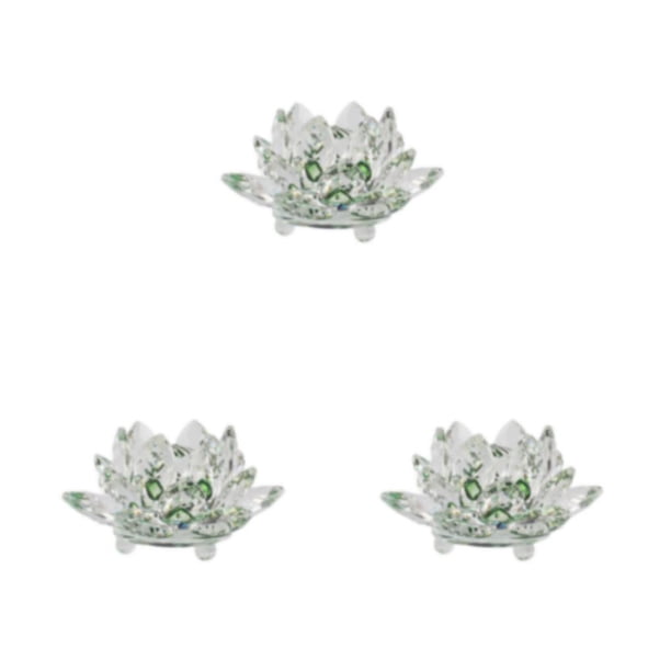 Esfera de Cristal Flor de Loto Yuarrent Piedras Naturales Feng Shui Adornos Decorativos Fiesta Verde