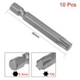 thumbnail image 2 of 10 piezas 50 mm 1/4" Vástago Hexagonal T40 Brocas de Destornillador Torx S2 Acero Aleado Alto, 2 of 4