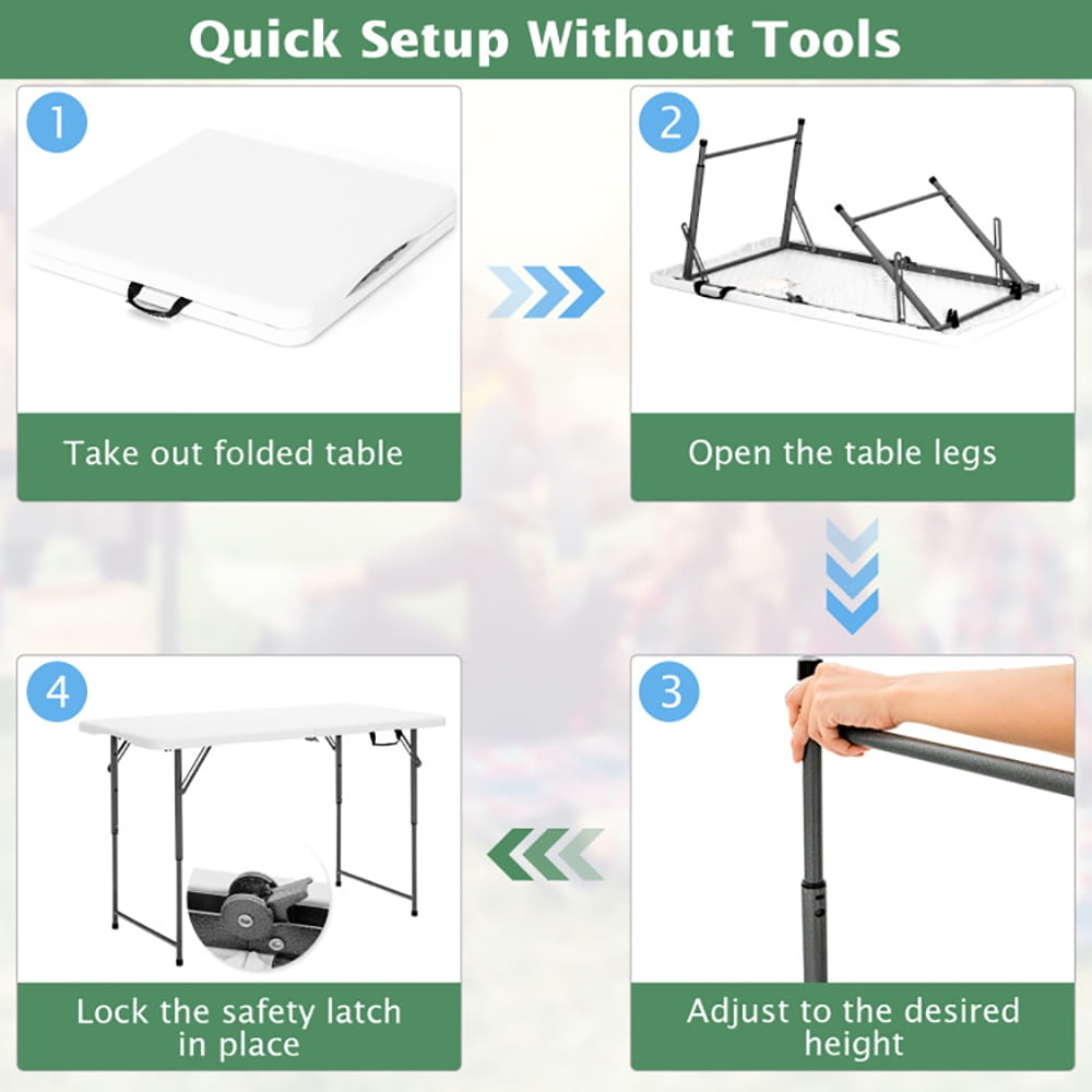 Aimee Lii 3-Level Height Adjustable Folding Table, Camp Tables PorTable Foldable Aimee Lii 3-Level Height Adjustable Folding Table, Camp Tables PorTable Foldable