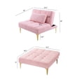 thumbnail image 4 of 36" Versatile Convertible Modern Accent Chair, Comfy Reading Chair with Foam And Spring Support, Modern Minimalist Sofa Chair with Metal Legs for Small Apartment Use, Pink Teddy, 4 of 4