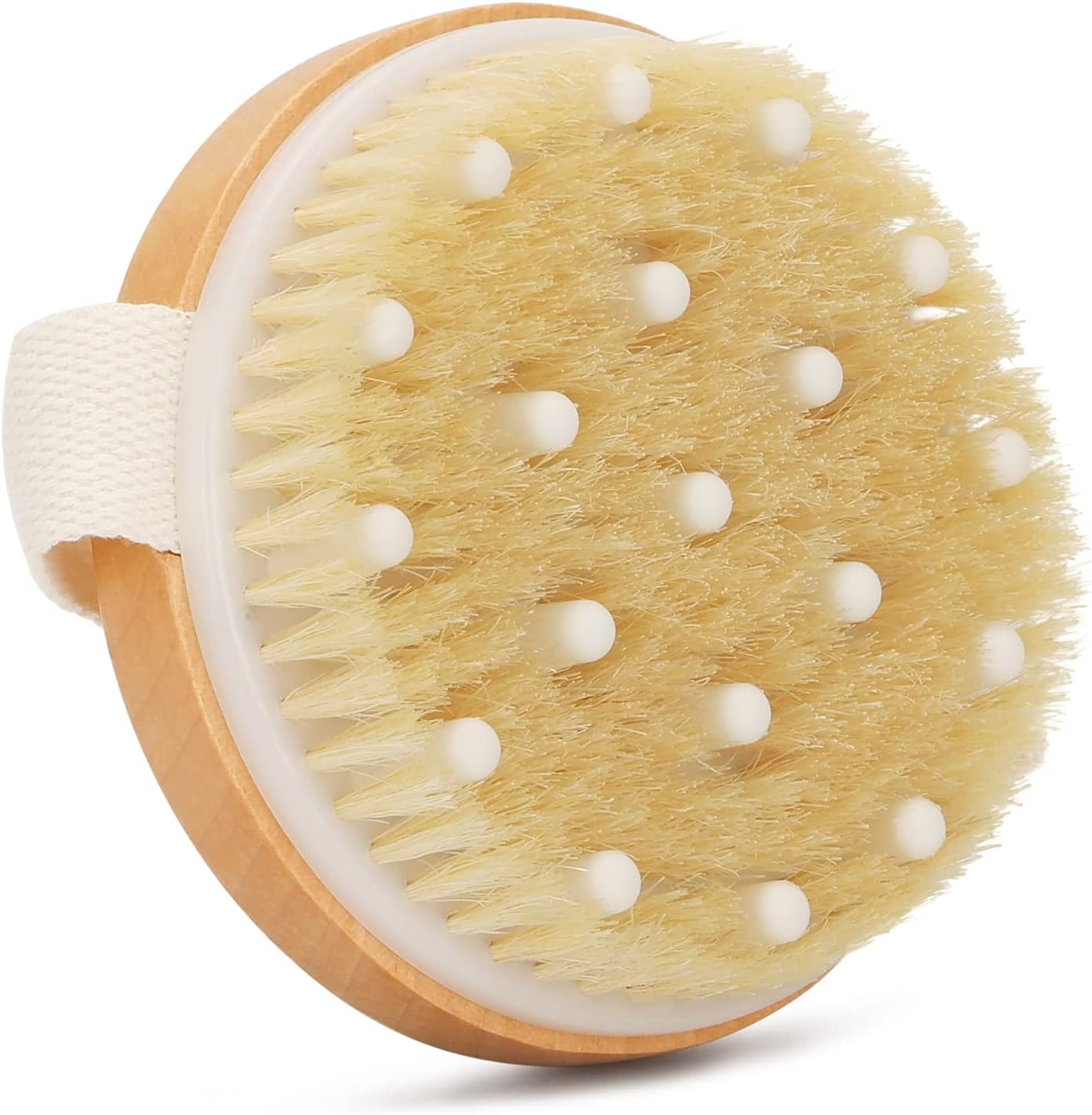 Dry Brushing Body Brush, Natural Bristles Dry Brush for Cellulite and