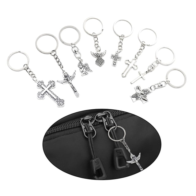 Lvero de 8 piezas, regalos de de iglesia antigua, símbolo , cruces mixtas, , colgantes para decoración DIY, comunión BLESIY llavero llaveros