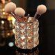 thumbnail image 2 of Make Up Brush Storage Made Of Crystal - Cosmetic Organizer Make Up Brush Holder, Gold 9 * 12cm, 2 of 5