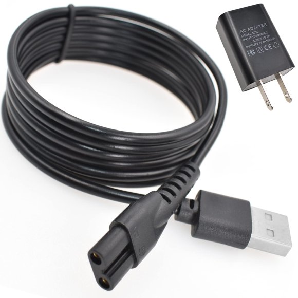 Cargador compatible con la recortadora eléctrica Manscaped Lawn Mower 3.0/2.0 – Cable de carga de repuesto y adaptador de pared + cable USB