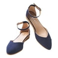 thumbnail image 2 of Montroig Canvas Espadrille Flats - Navy Blue / 7, 2 of 6