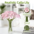thumbnail image 3 of 24 Pcs Artificial Calla Lilies in Glass Vase - Bendable Stems for Home Decor, Wedding Centerpiece & Gift, 3 of 13