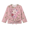 thumbnail image 5 of Xixirimido Axolotl Christmas Trees Gift Pink Print Girls Casual T-Shirt Crew Neck Tunic Tops Long Sleeve Loose Fit Soft Blouse Tie-hem Tees for Fall Winter, Size 11-12, 5 of 7
