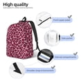 thumbnail image 3 of Disketp Rose Leopard Print print Canvas Backpack Lightweight Travel Daypack Student Rucksack Laptop Backpack-Small, 3 of 5