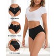 thumbnail image 5 of INNERSY Women Underwear Soft Modal Briefs High Waist Full Coverage Panties 4 Pack(M,Black), 5 of 8