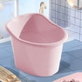 thumbnail image 1 of Cubo de baño para bebé, bañera para niños, portátil, cómoda, vertical, para sentarse y remojarse, cubo para baby shower para niños, regalos para bebés Rosa, 1 of 8