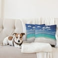thumbnail image 4 of Ambesonne Tropical Throw Pillow Cover 2 Pack, Summer Beach Coast, 16", Blue Turquoise White, 4 of 7