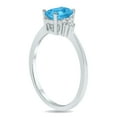 thumbnail image 2 of SZUL Women's Blue Topaz and Diamond Regal Ring in 10K White Gold, 2 of 6