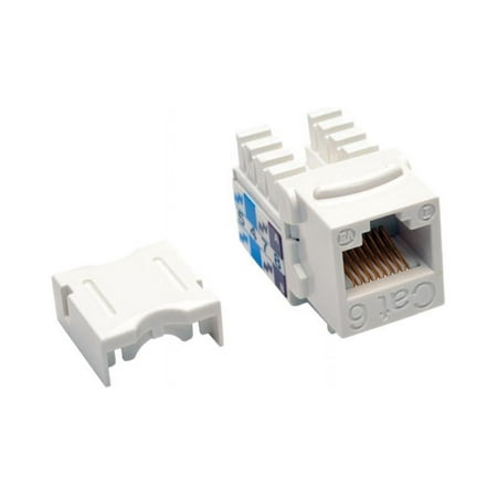 UPC: 0037332187864 | Tripp Lite Cat6/Cat5e 110 Style Punch Down Keystone Jack White 25-Pack TAA (N238-025-WH)