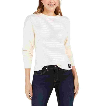 Calvin Klein Jeans Women's Cotton Sweater White Size X-Large