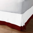 thumbnail image 2 of 1 Piece Split Corner Two Tone Tailored Bed Skirt By D.N.G. BEDDINGS, Full Size 15 Inch Deep Pocket, 800 TC, 100% Egyptian Cotton, Solid White/Burgundy Color., 2 of 3