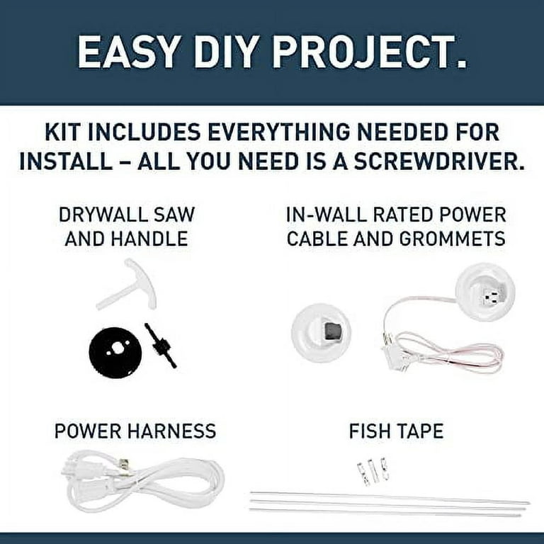 Wiremold Flat Screen TV Cord Cover Kit, White, 30