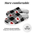 thumbnail image 6 of Yiaed Heart Black Buffalo Plaid Gingham Print Slippers Fuzzy Warm Cozy Slippers Non Slip House Slippers For Indoor Outdoor Slippers House Slippers-39/40, 6 of 7