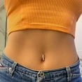 thumbnail image 5 of GOSFRY 2Pcs Clicker Belly Button Rings for Women Belly Barbells Cute CZ Reverse Navel Rings Body Piercing Fashionable and Unique Jewelry Accessories, 5 of 10