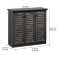 thumbnail image 2 of 4 Tier Wide Shoe Cabinet with Louvered Doors, Ash, 2 of 2