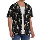thumbnail image 2 of Balery Playing Music Skeletons Camisa Casual de Manga Corta con Botones para Hombre, Texturizada, Estilo Cubano, para Playa, Verano-Medium, 2 of 5