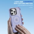 thumbnail image 5 of Allytechgroup Case for iPhone 12 Pro / iPhone 12 6.1" with Kickstand, Compatible with MagSafe Shockproof Matte Back with Lens Protector Wireless Charging Slim Fit TPU+PC Phone Cover, Lightpurple, 5 of 9