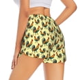 thumbnail image 2 of Uemuo Roosters In Farm Pattern Women's Athletic Shorts High Waisted Running Shorts with Liner Pockets Gym Elastic Workout Shorts-Medium, 2 of 9