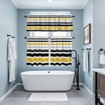 thumbnail image 3 of Yellow Black Stripe Kitchen Curtains Sets for Windows 24 Inch Length, Modern Abstract Art Coarse Striped Rod Pocket Window Treatments Tier Curtains and Valances Set for Bedroom/Bathroom, 3 of 8