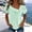Mint Green, variant on Ayolanni Casual Blouses for Women Outdoor V-Neck Short Sleeve Striped Blouse Puff Tunic Button Down Fitted Shirts Summer Tops for Women Green L
