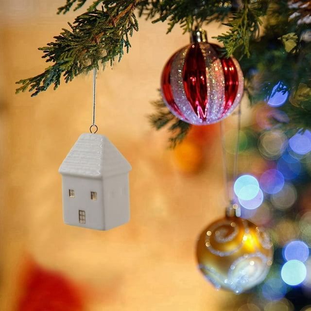 Ceramic Christmas Mini Snowhouse Ornament Uniquely Embodies Atmospheric Holiday And Exquisite Design. for Chandelier