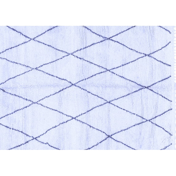 Ahgly Company Machine Washable Indoor Rectangle Solid Blue Modern Area Rugs, 5' x 7'