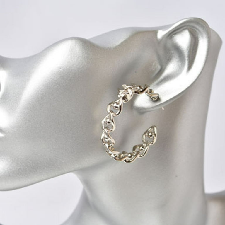 coco chanel earrings for women cc logo silver