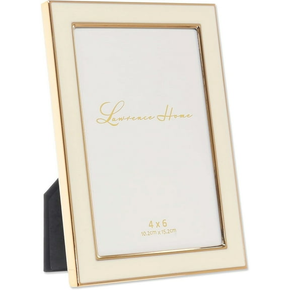 Ivory Enamel w Gold trim 4x6 frame - 4x6