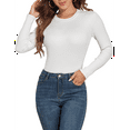 thumbnail image 4 of PrettyGuide Women's Crewneck Sweater Long Sleeve Slim Fit Basic Ribbed Knit Casual Tops Pullover Sweater, 4 of 9