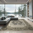 thumbnail image 2 of ODIKA 6'x9' Washable Area Rug Non-Slip, Easy Care, Circle Octopus Vintage Nautical Compass Motif Maritime Border for Family Room, Living Room, Master Bedroom, 2 of 7