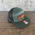 thumbnail image 4 of Deer Flag Hat, Leather Patch Hunting Hat, Richardson 168 Flat Bill Snapback, Patriotic Outdoorsman Gift, USA Deer Hat, 4 of 5