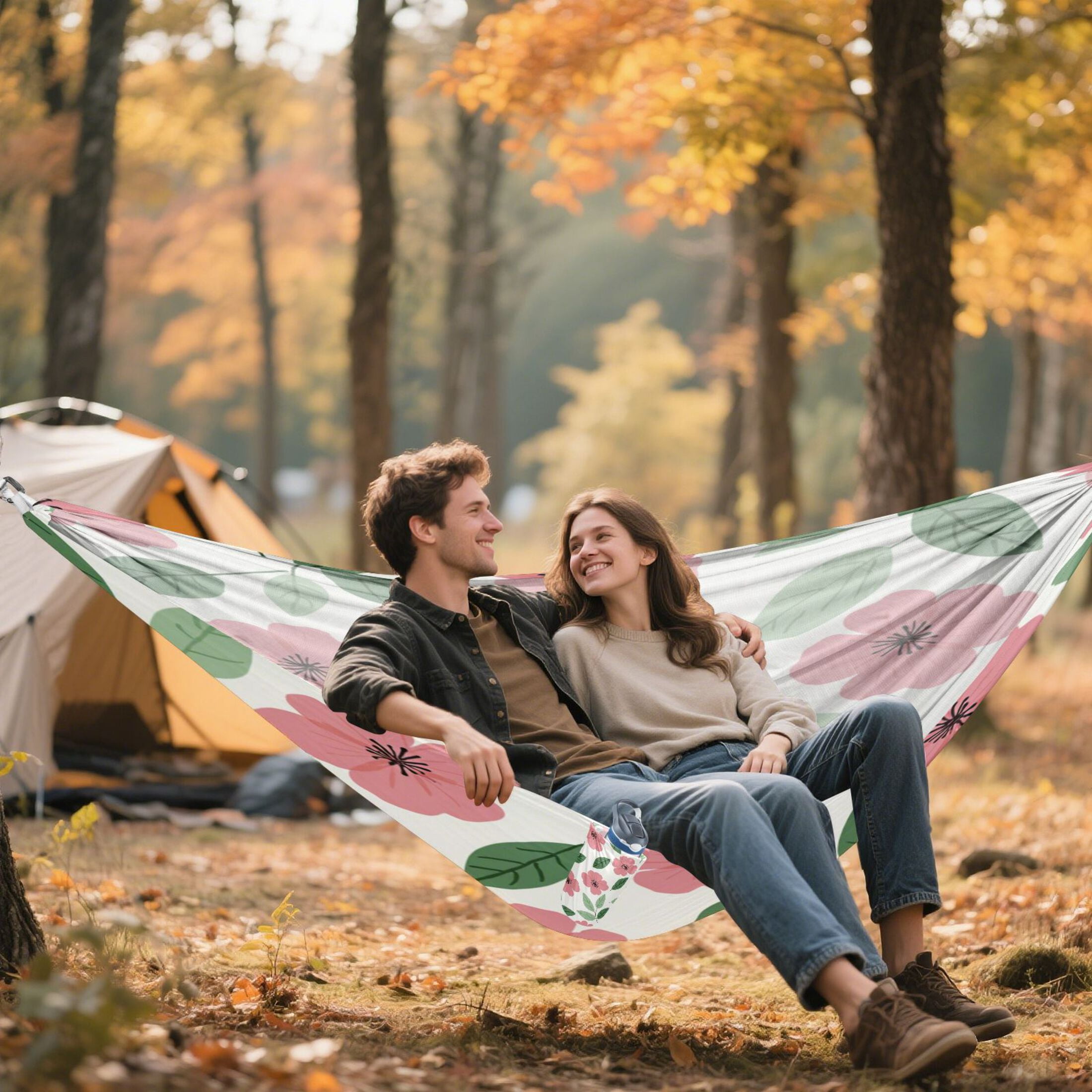 Hammock Camping Hammock Nylon Portable Hammock Travel Camping Hammock Lovely Cute Pink Flowers