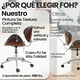 thumbnail image 3 of Fohfurniture Moderna Silla de Escritorio con Ruedas de Madera Curvada con tapicería de Piel sintética y Altura Ajustable, Negro, 3 of 6