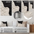 thumbnail image 4 of Designart "Marbled Dreamscape Black and White II" Modern Geometric Metal Art Living Room, 4 of 5
