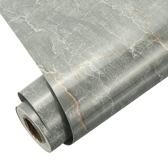 Uxcell Marble Contact Paper, 78.7x15.8 Inch Peel Stick Countertop Self Adhesive for Kitchen Cabinets and Bathroom Black Gray