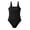 Z-Black42, variant on CAIVO Child Girls One-Piece Swimsuit Full Coverage Square Neck Sleeveless Bathing Suit Pure Color Swimwear With Padded For Toddlers And Kids