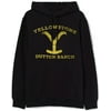 Yellowstone Dutton Ranch Large Logo Men's Pullover Hoodie, Black, X-Large