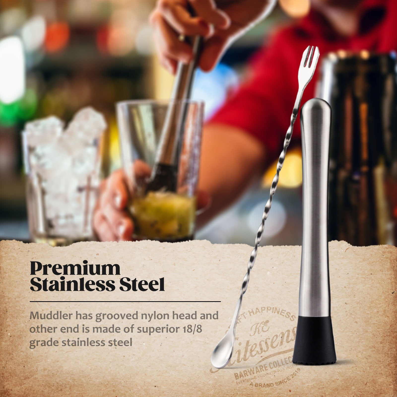 KITESSENSU Bar Cocktail Mixing Glass, Seamless Cocktail Pitcher for Stirred  Cocktail with Weighted Bottom, Old Fashioned Bartender Accessory and Tool
