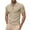 Khaki, variant on Men's Summer Casual Zipper Shirt Breathable Loose Fit Jacquard T-Shirt Comfortable Short Sleeve Top for Daily Wear Mens T-Shirts Summer Lightweight Tee Tops
