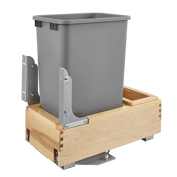 Rev-A-Shelf 4WCBM-1550DM-1 Single 50qt Bottom Mount Pullout Waste Container
