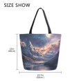 thumbnail image 5 of FORMRS Womens Canvas Tote Bag with Zipper Inner Pocket Shoulder Handbag, Ethereal Mountain, 5 of 7