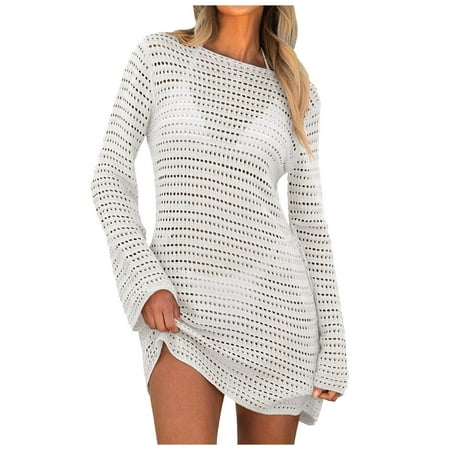 Women s Swimwears Cover-Ups Swimsuit Coverup For Summer Bathing Suit Swimwear Crochet Swim Cover Up Bikini Beach Dress Vacation Beachwear Women Leisure Swimwear