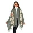 thumbnail image 3 of FORMRS Womens Scarf Winter Soft Long Big Warm Shawls Wrap Tassel Scarves, Gray Snowmen, 3 of 9