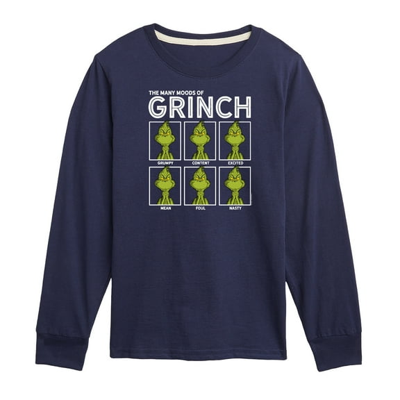 Dr. Seuss The Grinch - Christmas - All The Moods - Toddler & Youth Long Sleeve Graphic T-Shirt