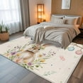 thumbnail image 5 of 8x10 Area Rugs, Bunny Easter Non-Skid Rubber Backing Large Rectangle Rugs - Living Room Bedroom Home Office, Colorful Eggs Spring Floral Rustic Indoor Floor Mat Carpets Washable Rug, 5 of 9